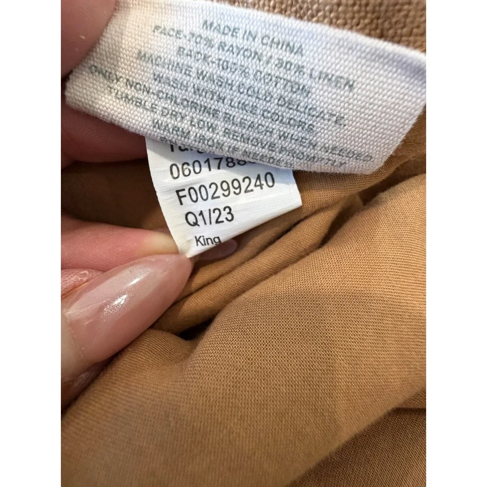 Casaluna Heavyweight Warm Brown Duvet Cover King Linen & Rayon Blend Bedding